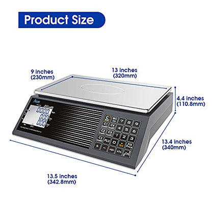 ACLAS Digital Price Computing Scale NTEP Certified Legal for Trade 30lbs 0.01lb Commercial Retail Scales w/LCD Dual Screen Displays for Food, Meat, Deli, Fruit Market Dry Cell Battery Powered - size: 30 lb