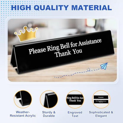 UCEC NO Receptionist Desk Sign, Office Sign Please Ring Bell - size: 1 Pack