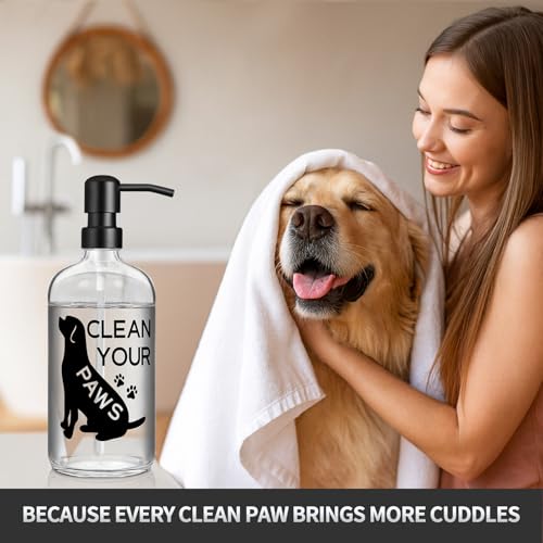 Black Dog Glass Hand Soap Dispenser 17 oz