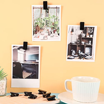 20 Pieces Self Adhesive Clips, Tapestry Sticky Wall Photo Poster Clips - color: Black
