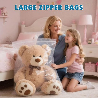 60 Pack Large 5 Gallon Storage Bags with Zipper Top, 18 x 24in Zipper Bags - size: 18in x 24in-60p