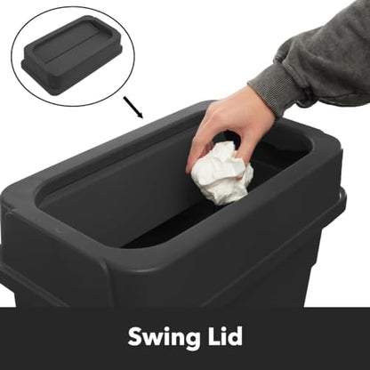 2-Stream (46 Gallon) Slim Rectangular Mobile Recycle Station with Lid (Drop Shot, Bottle), Mixed Recycling Station Kit, Commercial Trash Cans with Dolly, Garbage Cans with Wheels - size: 46 Gallon (2-Stream) Drop Shot/ Bottle, style: Mobile