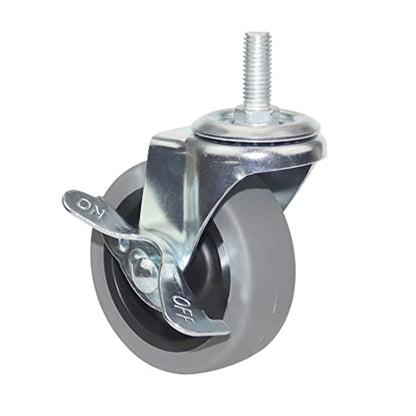 Caster Wheels, 3 Inch Heavy Duty Casters Threaded Stem Casters No Noise Swivel Casters Set of 4 Locking Castor Wheels for Funiture, Workbench, Carts (3 Inch, Metric Size M10-1.50×25mm) - style: M10-1.50×25mm