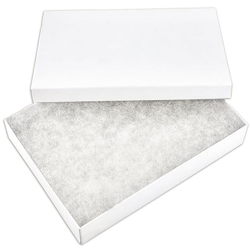 TheDisplayGuys 25 Cardboard Gift Jewelry Boxes w/Paddings #53-5.4x3.9x1 - color: White Matte