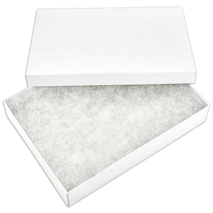 TheDisplayGuys 25 Cardboard Gift Jewelry Boxes w/Paddings #53-5.4x3.9x1 - color: White Matte