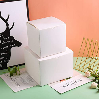 SHIPKEY 50PCS White Gift Boxes with Lids | 5x5x5 Inches Durable Square Gift Boxes | Gift Box for Wedding, Christmas, Holidays, Birthdays and All Other Occasions (13x13x13cm) - color: White, size: 5"x5"x5"-50 Pack