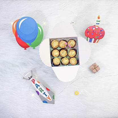 WEWILUCK Small White Gift Boxes with Lids, 10 Party Favor Boxes, 4.75 Inch - color: White-Medium(4.75"x4.75"x3.53"), size: Medium(4.75"x4.75"x3.53")