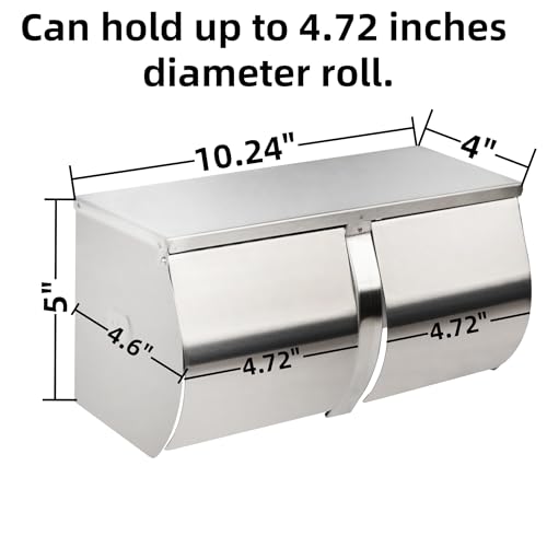 2Pack Double Roll Toilet Paper Holder Dispenser with Shelf Storage