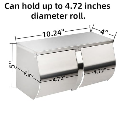 2Pack Double Roll Toilet Paper Holder Dispenser with Shelf Storage