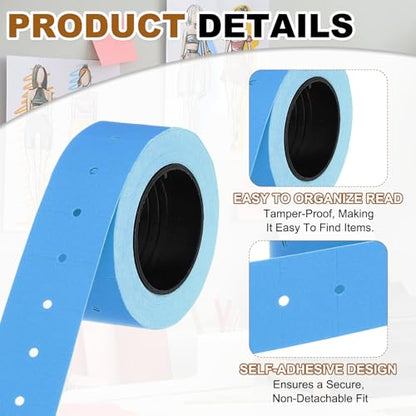 PATIKIL Pricing Labels Price Gun Labels Self-Adhesive 10 Rolls 5000pcs - color: Blue