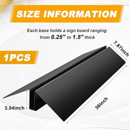 Blulu 1 Pcs 36 Inches Metal Floor Sign Stand Holder M Mount Holder Graphic Floor Standing Display Stand for Composite Foam Board, Acrylic Glass Sign, Base Only - size: 36 inches