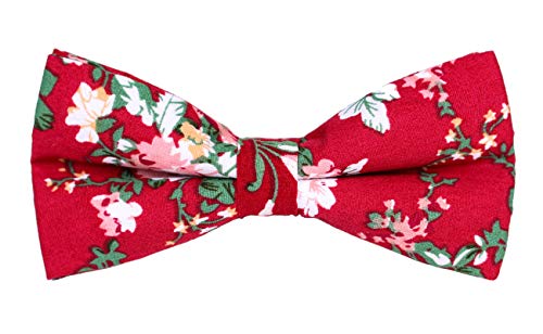 LEVAO Men's Cotton Floral Printing Bow Tie - color: Cb057