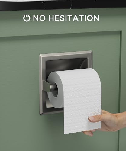 FORIOUS Recessed Toilet Paper Holder for Mega Rolls, Brushed Nickel - color: Stainless Steel
