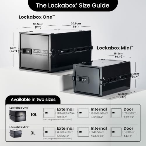 Lockabox One™ 10L Lockable Storage Box and Lock Box with Code (Jet) - color: Jet