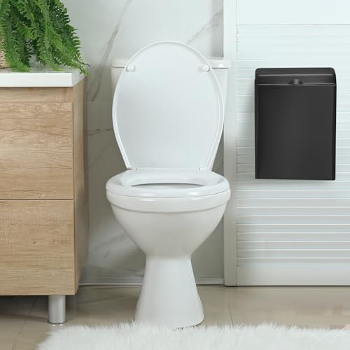 Tioncy 2 Pcs Sanitary Napkin Receptacle Wall Mounted,Black - color: black