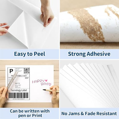 25 Sheets 25 Labels 8.5" x 11" Full Sheet Label Sticker Paper for Laser & Inkjet Printers, Multipurpose White Label Sticker Sheets, Full Page Shipping Labels - color: Full Sheet | 8.5" X 11" | 25 Labels