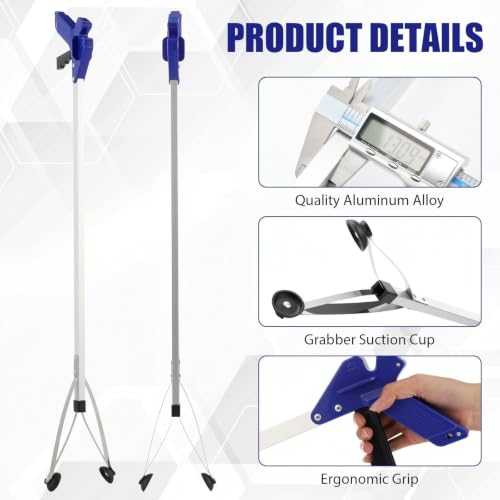 Sabary 5 Pack Suction Cup Grabber Reacher Tool Trash Picker,Blue,35inch - color: Blue, size: 35 Inch