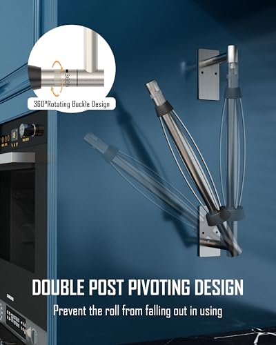 Paper Towel Holder Under Cabinet One Hand Operable, Silver - color: Sliver