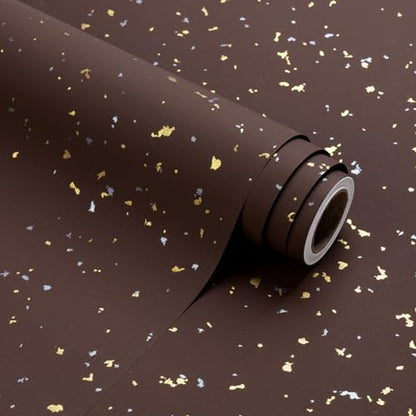 WRAPAHOLIC 30 Inch Chocolate Brown Wrapping Paper Roll - 30 Inch x 16.5 Feet - Chocolate Brown Gold Design with Silky Touch Perfect for Birthday, Holiday, Wedding, Baby Shower - color: Chocolate Brown, size: 30 inch x 16.5 feet