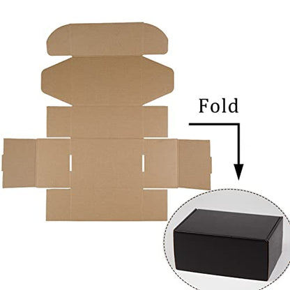 9x6x4 Inches Shipping Boxes Pack of 25, Packaging Corrugated Cardboard Mailer Boxes for Small Bussiness, Black - size: 9 x 6 x 4 inch