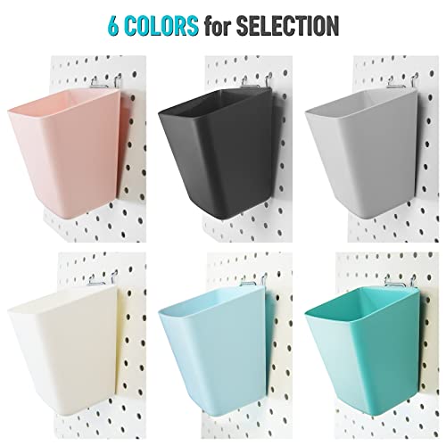 Large Pegboard Cups, 6Pack Peg Board Square Storage Bins With Hooks (Green) - color: Green