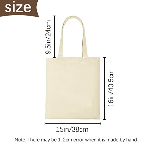 OKBA 10-Pack Blank Reusable Grocery Shopping Cloth Bags canvas tote bags Bulk DIY custom - color: Canvas Bags