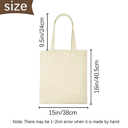 OKBA 10-Pack Blank Reusable Grocery Shopping Cloth Bags canvas tote bags Bulk DIY custom - color: Canvas Bags
