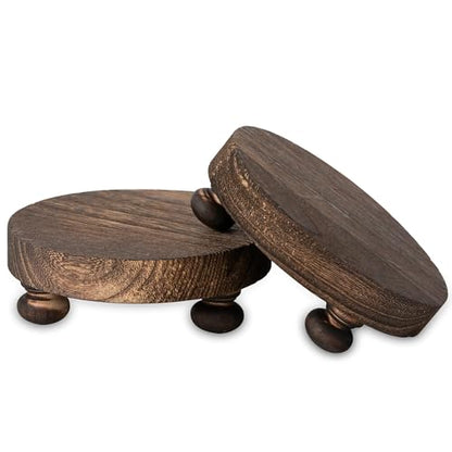 Romadedi Farmhouse Wood Riser for Display, Brown, 2 pcs - color: Brown, size: 2 PCS
