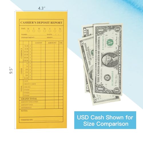 28lb 500Pcs Cash Deposit Envelopes with Self Seal Closure – Cash Envelopes for Small Businesses, 9 1/2 x 4 Money Envelopes for Retailers & Restaurants
