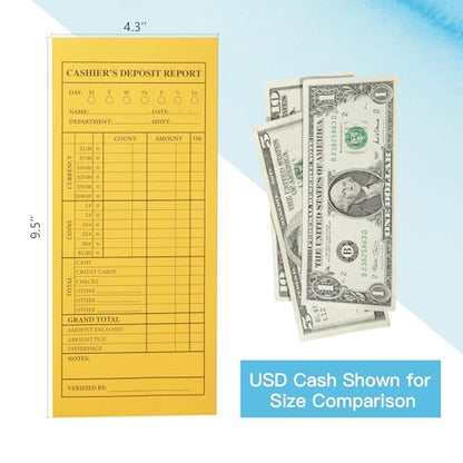 28lb 500Pcs Cash Deposit Envelopes with Self Seal Closure – Cash Envelopes for Small Businesses, 9 1/2 x 4 Money Envelopes for Retailers & Restaurants
