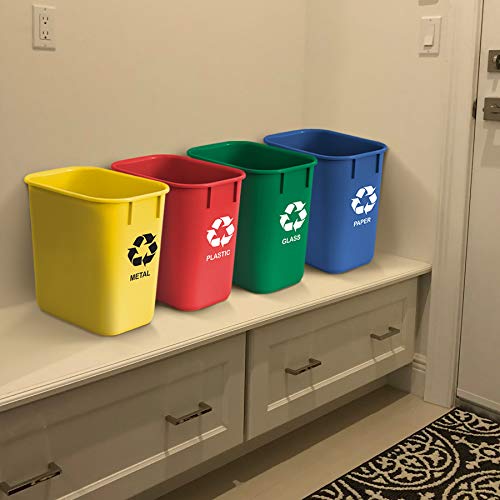 Acrimet Recycling Wastebasket Bin, 3.25 Gal / 13 Qt, 4-Pack