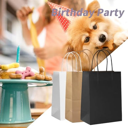 COGLARING 100Pcs White Gift Bags with Handles - 11x5.9x11 Inch Kraft Paper Bags Bulk for Weddings, Parties, Retail & Gift Wrapping - White Paper Bag - color: White, size: 1 Count (Pack of 100)