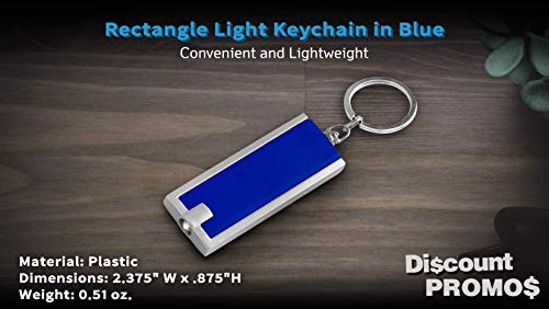DISCOUNT PROMOS 10 Flashlight Keychains Pack - Rectangle, Plastic - Blue - color: Blue, size: 10 keychains