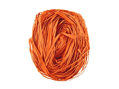 Raffia Long-Stranded Fiber for Arts and Crafts - Medium 2 Oz Bunch (Orange) - color: Orange