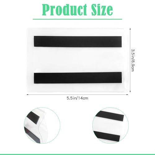 60 Pcs Magnetic Sign Holder Pallet Rack 5.5 x 3.5 Inches Easy Front Opening Clear Double Sided Window Display Frame Magnetic Label Holder for Home Door Window Office Schedule Store