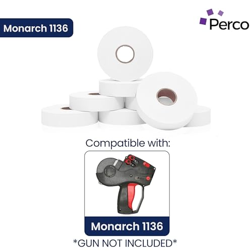 Pricing Labels for Monarch 1136 White - 14,000 Labels w/ 8 Rolls Value Pack, 1 Sleeve - Made in USA - color: White, size: 1 Sleeve