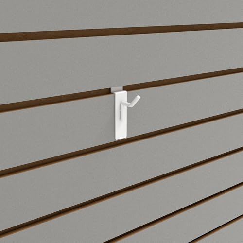 Econoco Slatwall Deluxe Hooks, 96 Pack, White, 1in - color: White, size: 1" Length