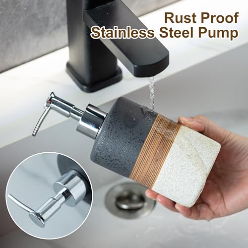 Ceramic Dish Soap Dispenser for Kitchen, Hand Soap Dispenser - color: Black and White, size: 1xSoap Dispenser