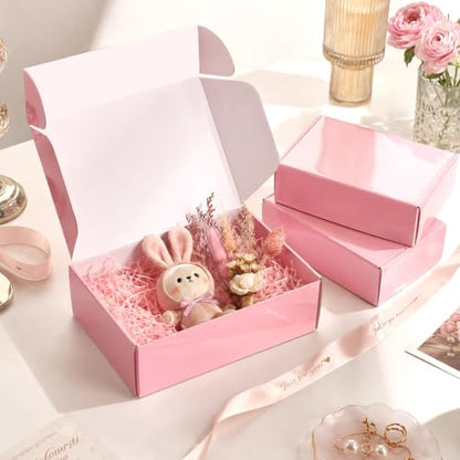 50 Pack Pink Shipping Boxes, 7x5x2" Cardboard Mailing Boxes for Shipping Small Business, Bulk Packaging Boxes - color: Glossy Pink, size: 7x5x2 50 Pack