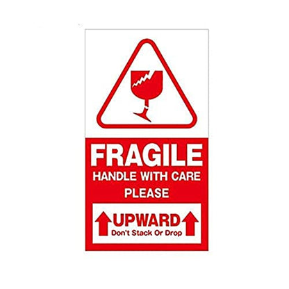 Red Large Fragile Handle with Care Keep Dry Upward Do Not Trample Shipping Box Warning Stickers Label (STK-03 1000pcs) - size: STK-03 1000pcs