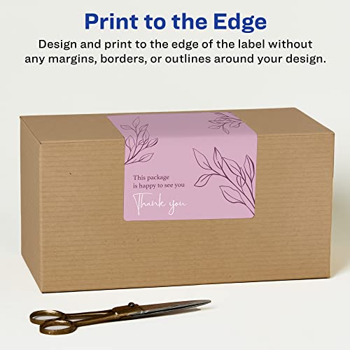Avery® Matte White Rectangle Labels, Sure Feed® Technology, 4" x 6", 100 White Labels, Print-to-The-Edge, Permanent Adhesive, Laser/Inkjet Printable - style: 100 labels