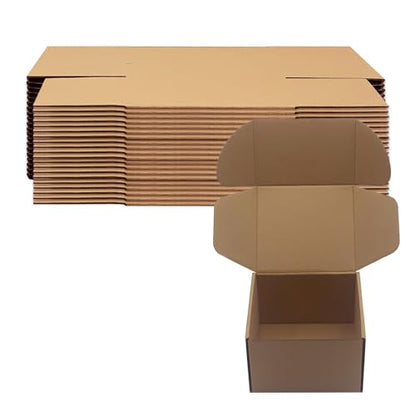6x5x4 inch Shipping Boxes Pack of 25, Brown Corrugated Cardboard Mailer Box - size: 6x5x4 -25 Pack