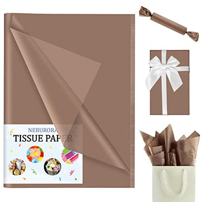 NEBURORA 60 Sheets Brown Tissue Paper Set Gift Wrap Paper(Brown) - color: Brown
