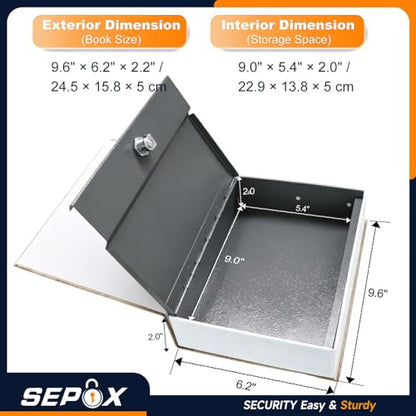 SEPOX® Large Dictionary Safe Book Box Real Paper Cover with Key Lock Hidden - color: Blue