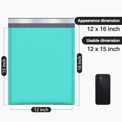 UCGOU Bubble Mailers 12x16" 40 Pack Usable Size 12x15" Teal Padded Mailers - color: Teal, size: 12x16" 40PC