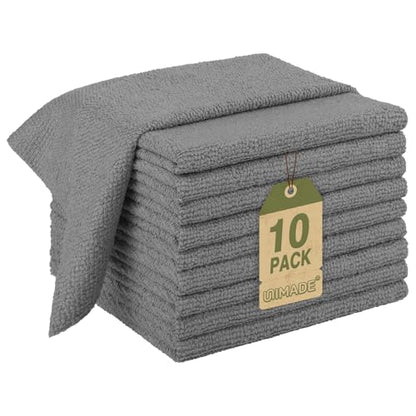 UNIMADE Microfiber Cleaning Cloth, 10 Pack Reusable Microfiber Towels - color: Grey, size: 10PK