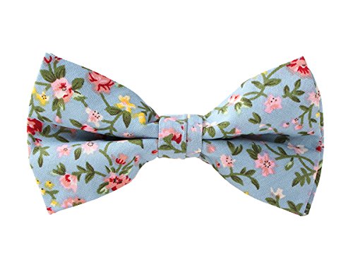 LEVAO Men's Cotton Floral Printing Bow Tie - color: Cb01802