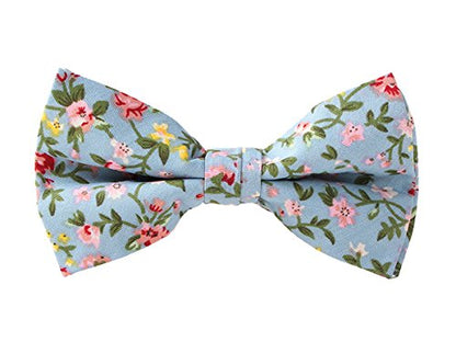 LEVAO Men's Cotton Floral Printing Bow Tie - color: Cb01802