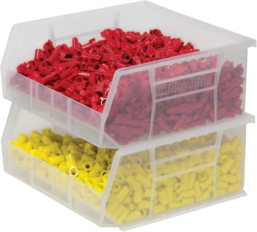 Akro-Mils 30235 AkroBins Plastic Storage Bins, 11"x11"x5", Clear, 6-Pack - color: Clear