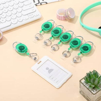 Honoson Heavy Duty Badge Reel Retractable Clip, Transparent Green, 50 Pcs - color: Transparent Green